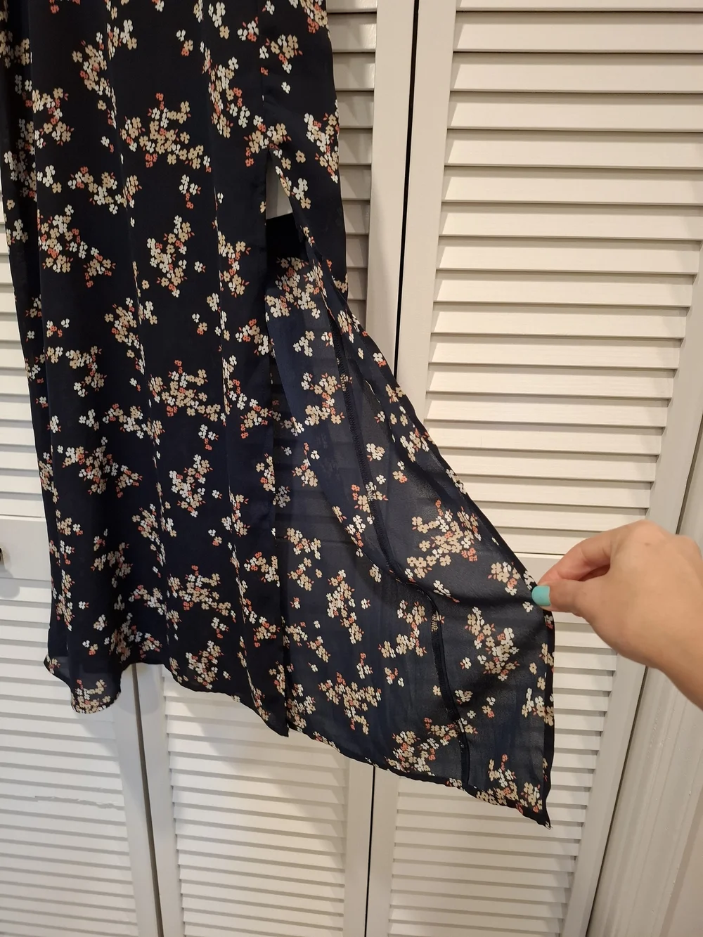 Abercrombie & Fitch Navy Floral Slip Maxi Dress